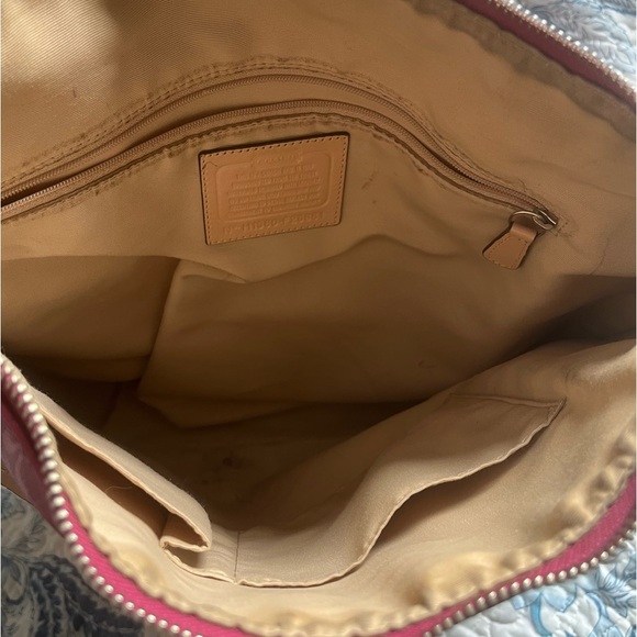 COACH PEYTON SIGNATURE TOTE SHOULDER BAG Large Pink Dream C print BORDEAUX - Picture 5 of 11